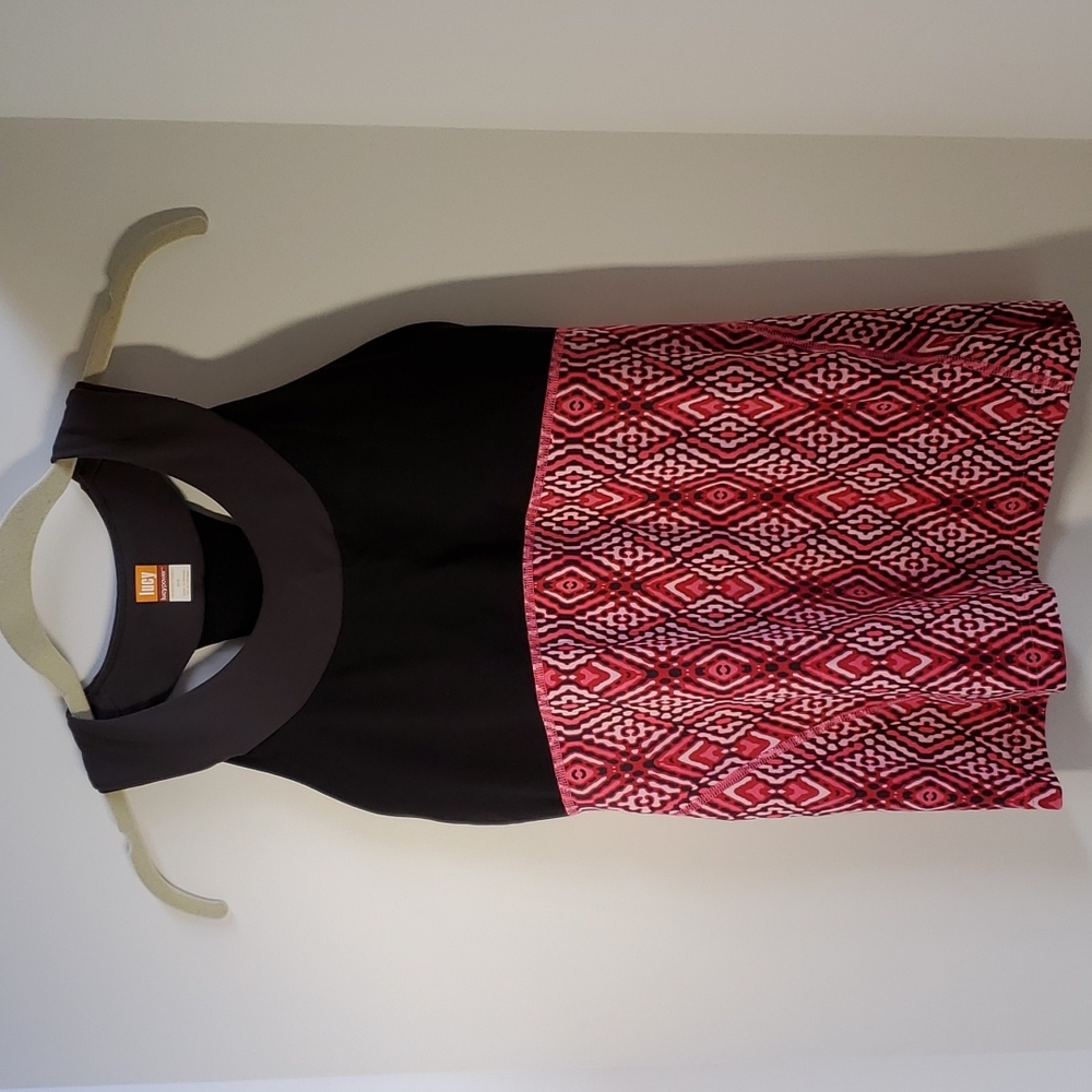 Lucy mesh Racer back printed top-M